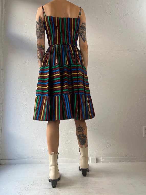 50s 60s 'Maggi Stover' Rainbow Striped Sleeveless… - image 6