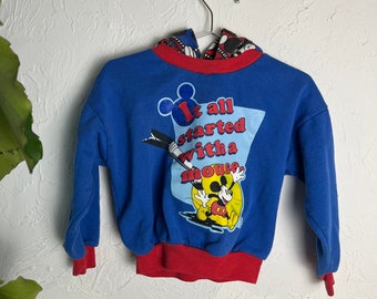 Sudadera con capucha infantil Mickey Mouse de los años 90 / 3T