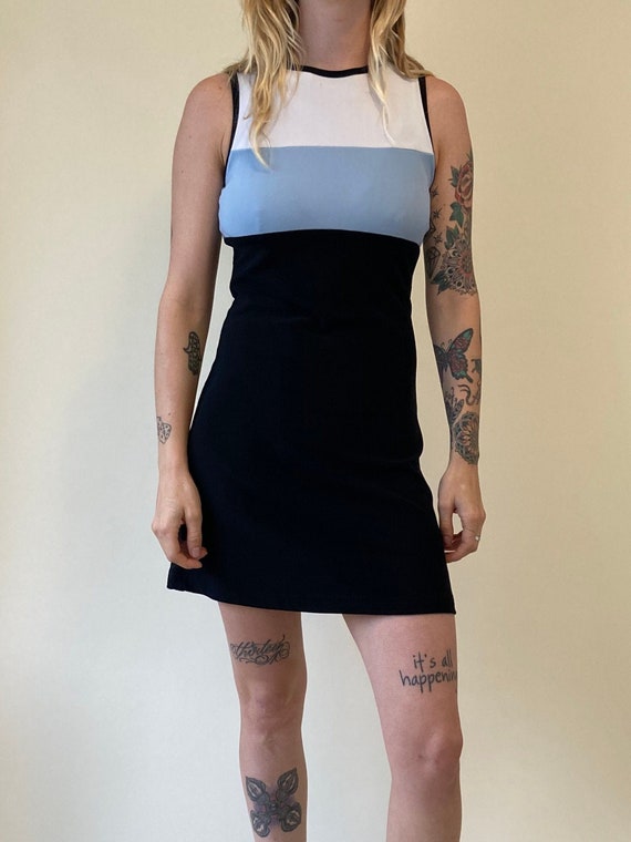 90s Nylon Panel Dress // 70s Style Stretchy Mini D