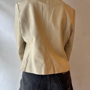 Y2K ‘OXYHO’ White Leather Jacket / Large