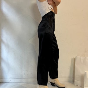 90s '19th Ave' Black Silky Dress Pants / Small