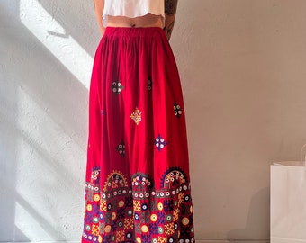 Vintage Roter Maxi Rock / Small - Medium