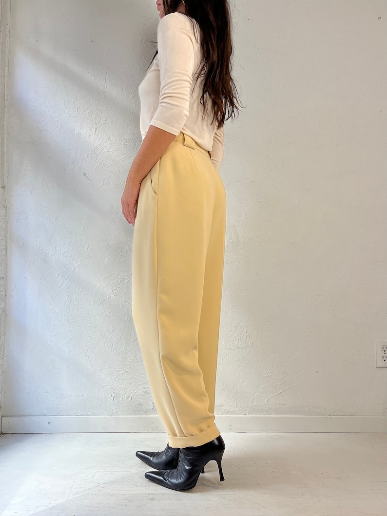 90s 'Jones New York' Pale Yellow Trousers / Small - Medium