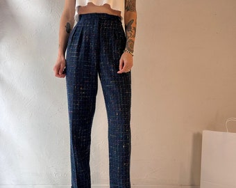 Pantalon en tricot bleu « Design Studio » années 80 / TP