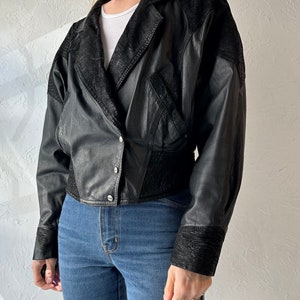 90s 'Chia' Black Leather Jacket / Small