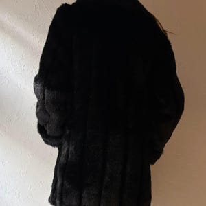 90s 'Dennis Basso' Black Faux Fur Jacket / XS