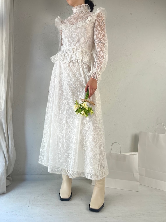 60s 70s Union Made Lace Wedding Dress / Small - Etsy