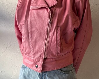 スポーツストア 80s 90s 'champion' Pink Leather Bomber Jacket / Small - Etsy ジャケット・アウター
