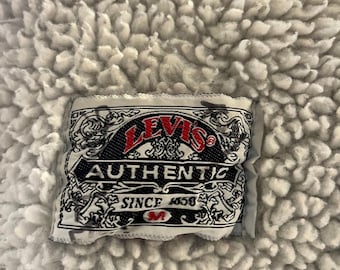 90s 'levis' Faux Shearling Lined Denim Jacket Medium