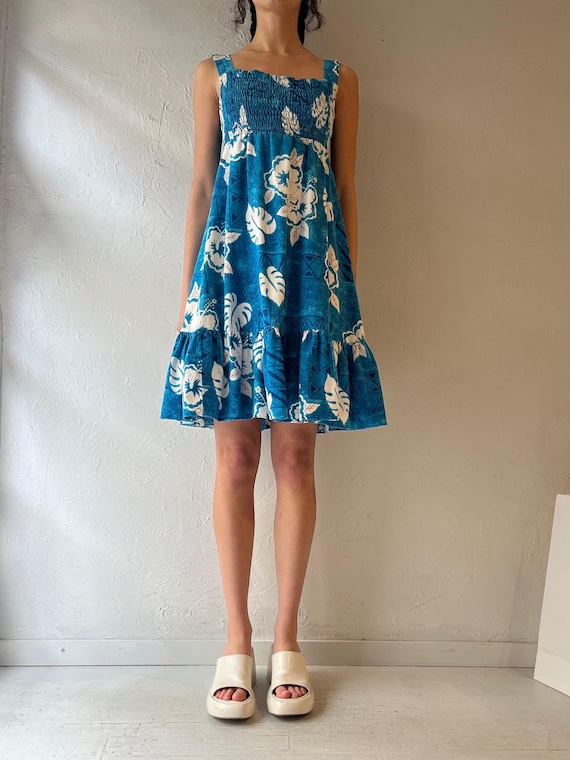 hawaiian print mini dress 60s Hawaiian Dress Mini Mod Big Print XS S