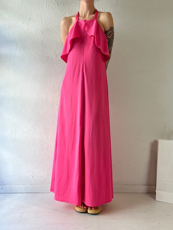 70s 'Gilmar' Pink Backless Dress / Union Made / S… - image 3