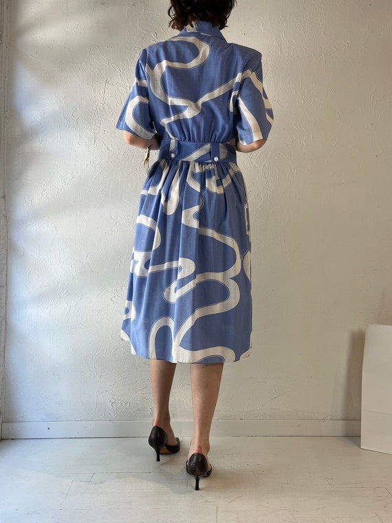 70s 'Miss Oops California' Blue Midi Dress / Medi… - image 5