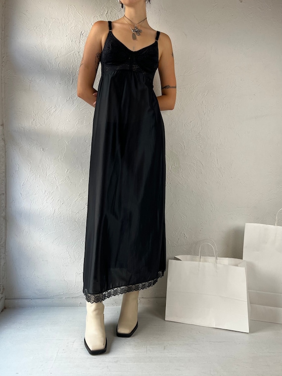 ワンピース vintage satin maxi lingerie dress black Lingerie Vintage by Night Dimensions, Vintage White Slip
