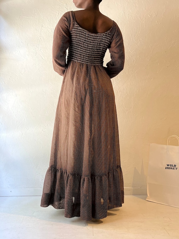 Vintage Handmade Brown Polka Dot Maxi Dress / Cottage Core Peasant Dress /  Medium - Etsy