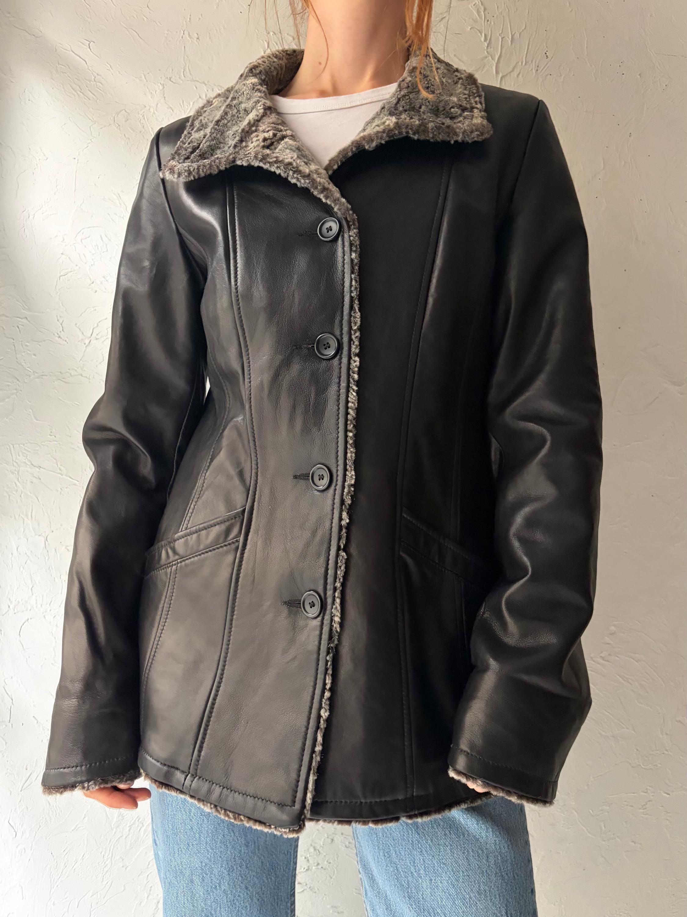 Y2K 'danier' Faux Fur Lined Leather Jacket / Medium - Etsy New Zealand