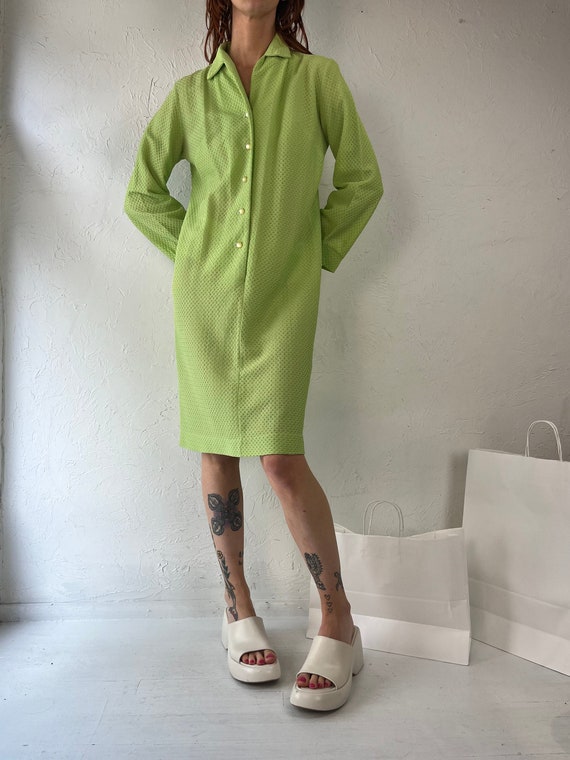 Y2K 'giselle' Lime Green Collared Dress / Medium - Etsy