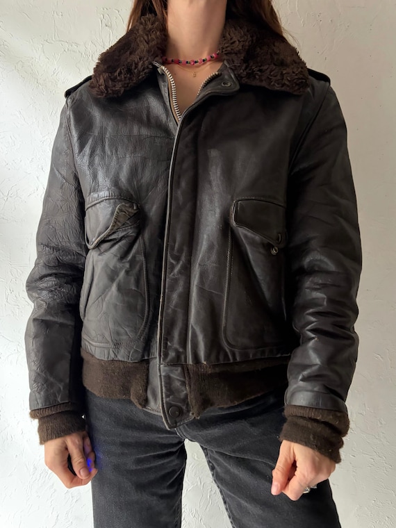 【1970s80sVINTAGE】 LEATHER FLIGHT JACKET Vintage 1970s 'schott Brothers' I S 674 MS Civilian Market Leather