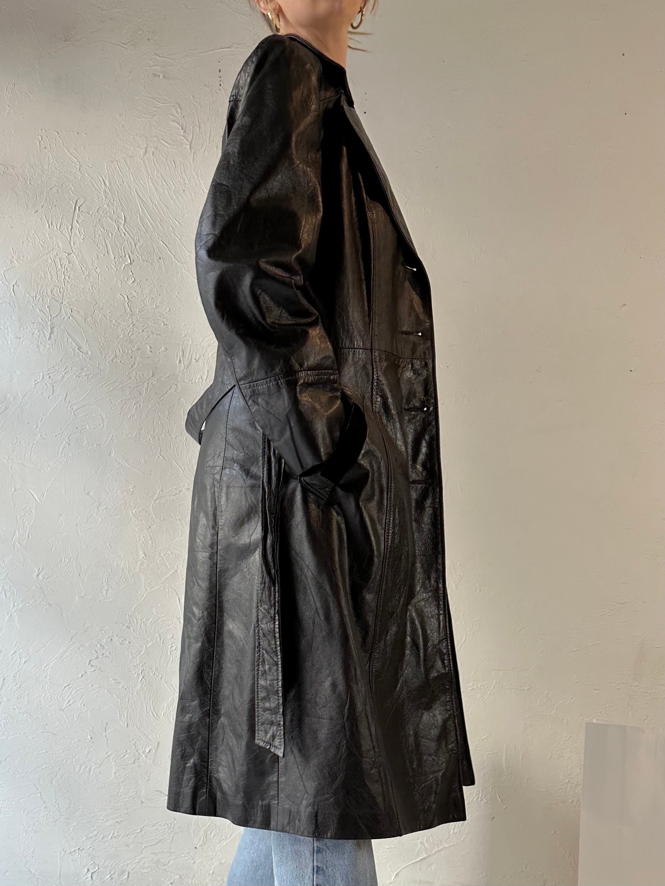 ◆DEINET◆ VINTAGE LEATHER TRENCH COAT IN BLACK KDTXE4F8311 il_1080xN.3604897456_ic62.jpg