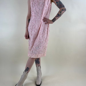 60s Pink Lace Two-Piece Dress and Coat Set / Small Medium image 4