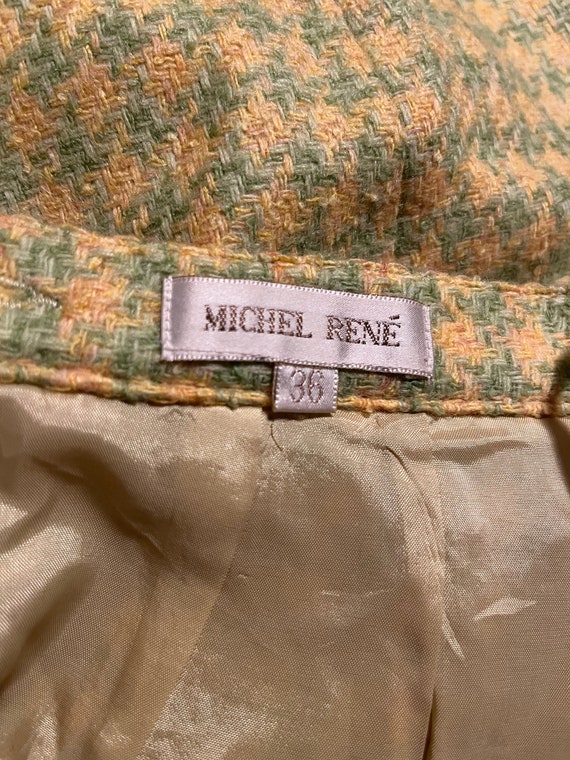 80s 90s 'Michel Rene' Pastel Tweed Mini Skirt / S… - image 6