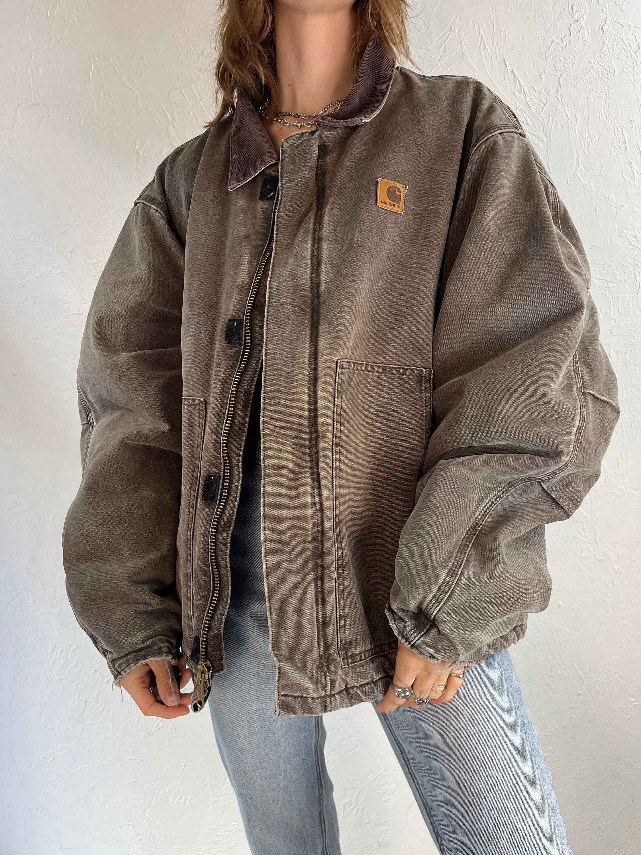 batería Macadán Avispón Chaqueta vintage 'Carhartt' Brown Cotton Workwear / - Etsy España