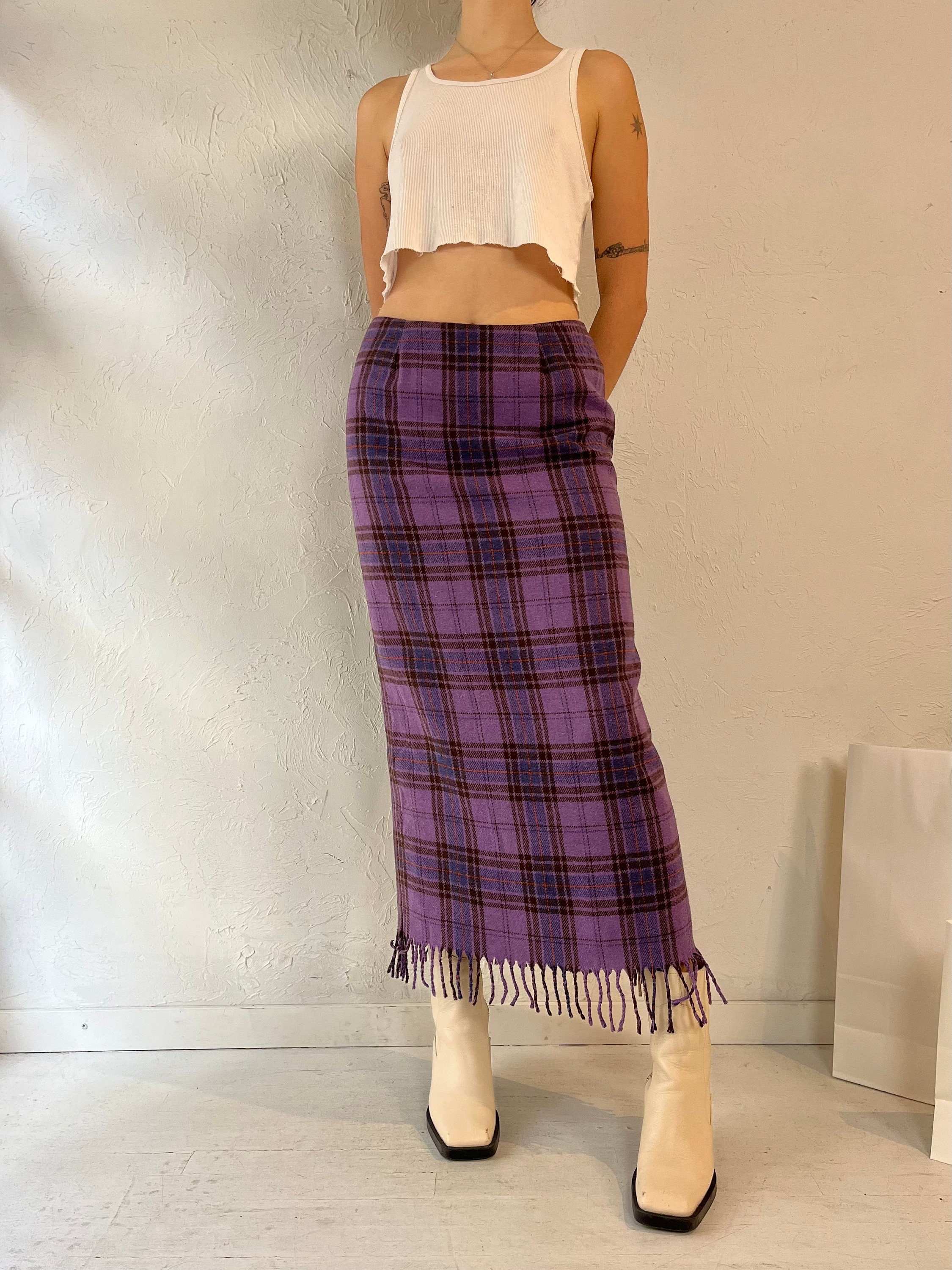 Purple tartan plaid skirt hotsell