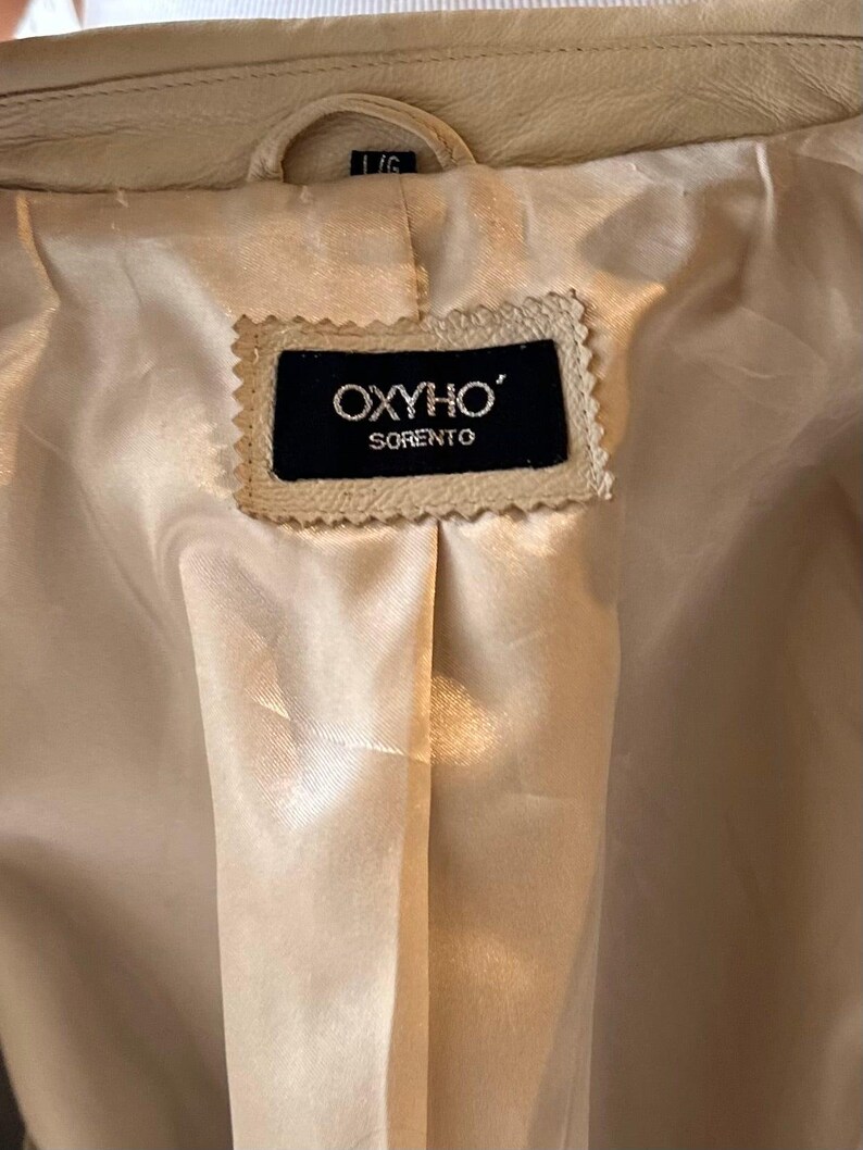 Y2K ‘OXYHO’ White Leather Jacket / Large
