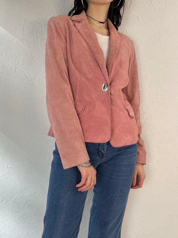 Y2K 'Bianca Nygard' Pink Suede Blazer Jacket / Med