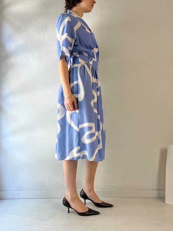 70s 'Miss Oops California' Blue Midi Dress / Medi… - image 6