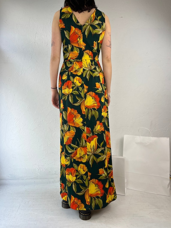70s 'Gina Rinaldi' Floral Print Maxi Dress / Small - image 2