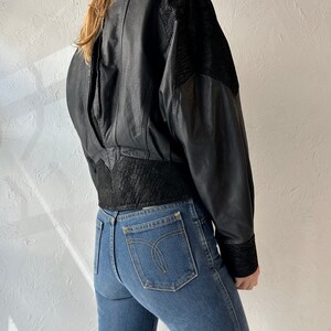 90s 'Chia' Black Leather Jacket / Small