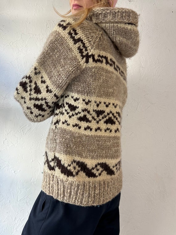 Vintage Hand Knit Hooded Sweater / Small - image 5