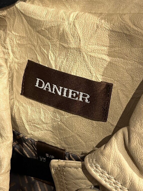 Y2K 'Danier' Cream Leather Chore Jacket / Small - image 6