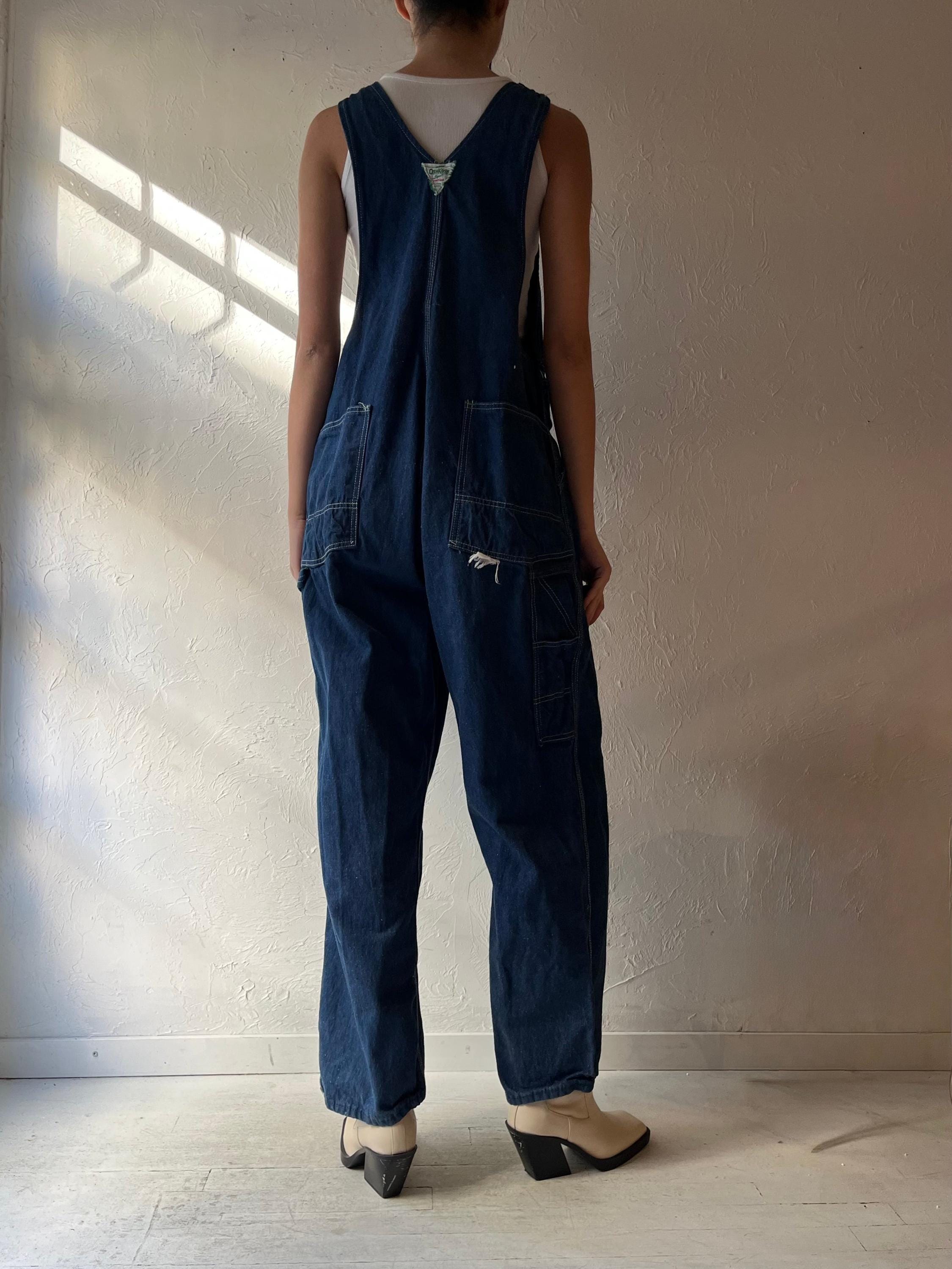 Vintage 80s 'oshkosh' Dark Denim Overalls / Union Made / Medium
