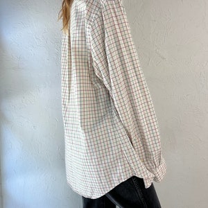 Y2k 'Ralph Lauren' White Check Button Up Mens Dress Shirt / Large