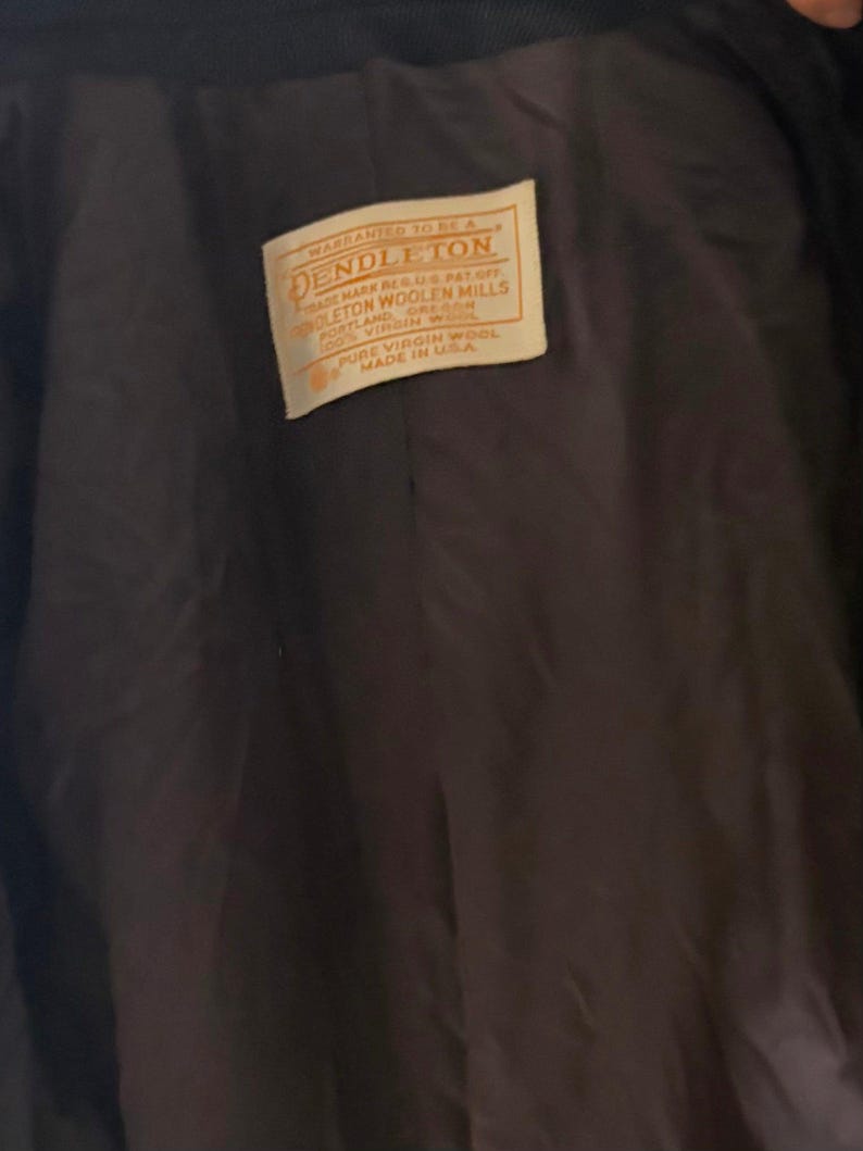Vintage 'Pendleton' Navy Blue Wool Trench Coat / Medium