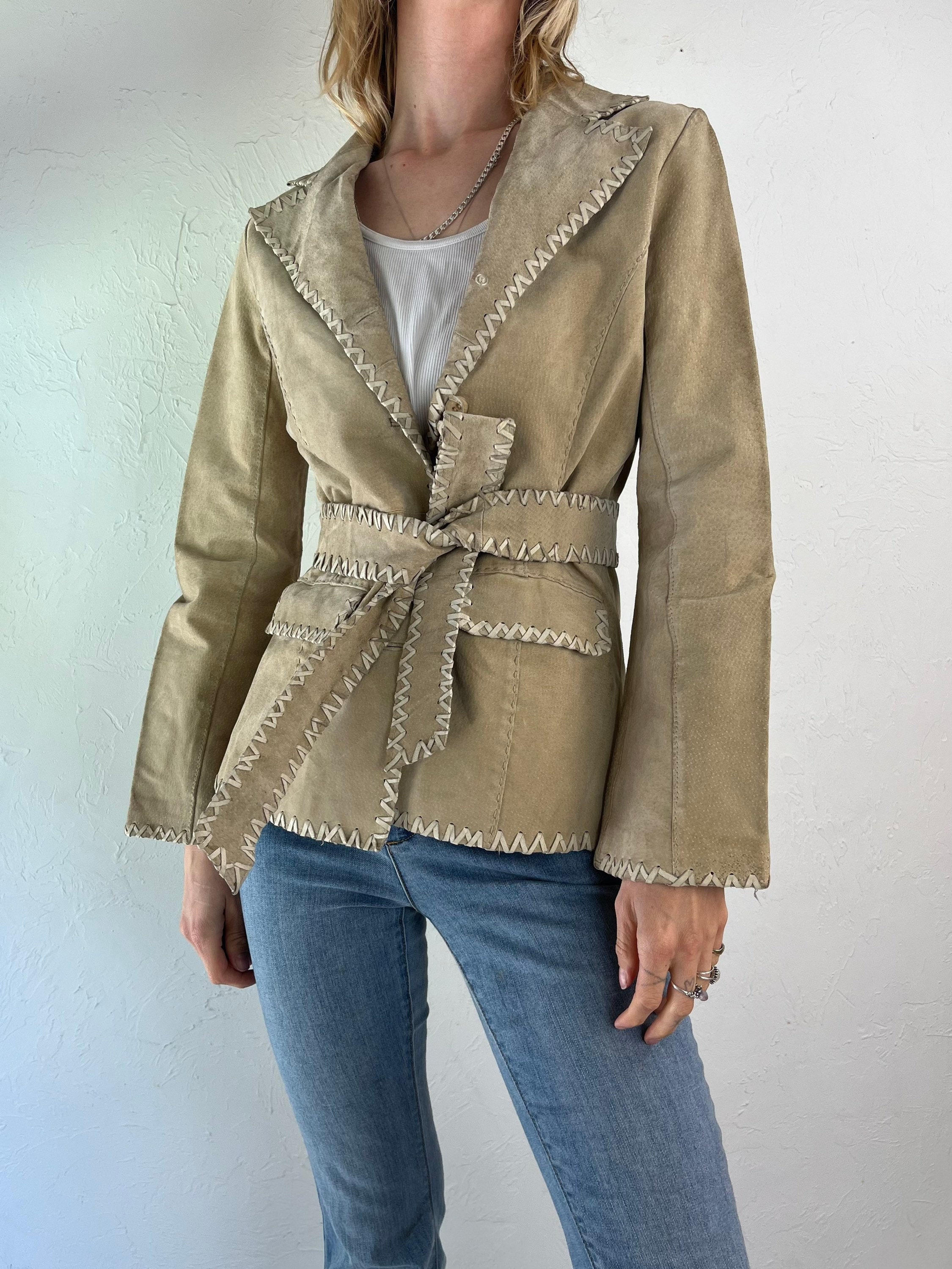 Vintage Leather Jacket for Men | Men's Y2K 90s Zip up Jacket