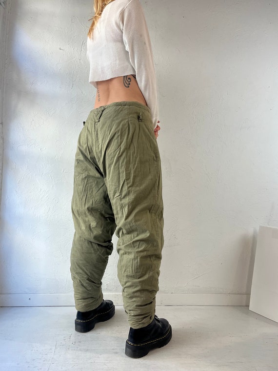 Vintage Army Green Quilted Pants / Medium - image 2