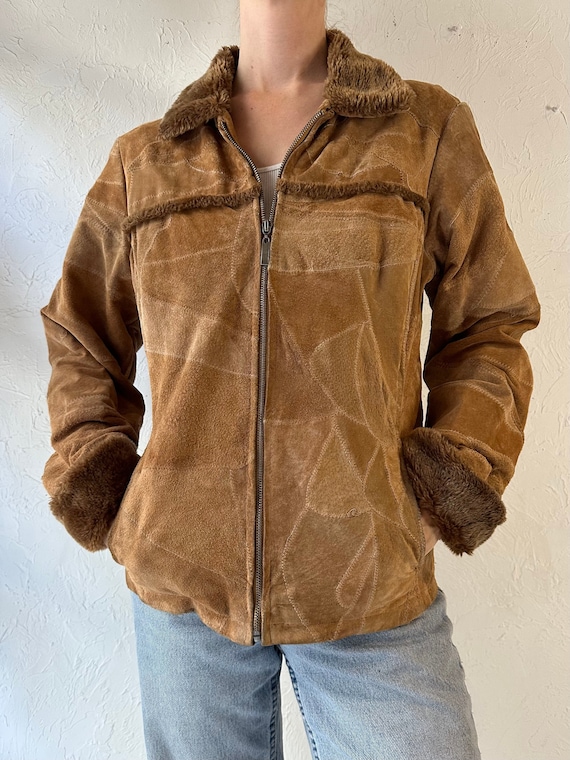Y2k 'leather Works' Patchwork Suede Jacket / Small - Etsy Y2k 'leather Works' Patchwork Suede Jacket / Small - Etsy