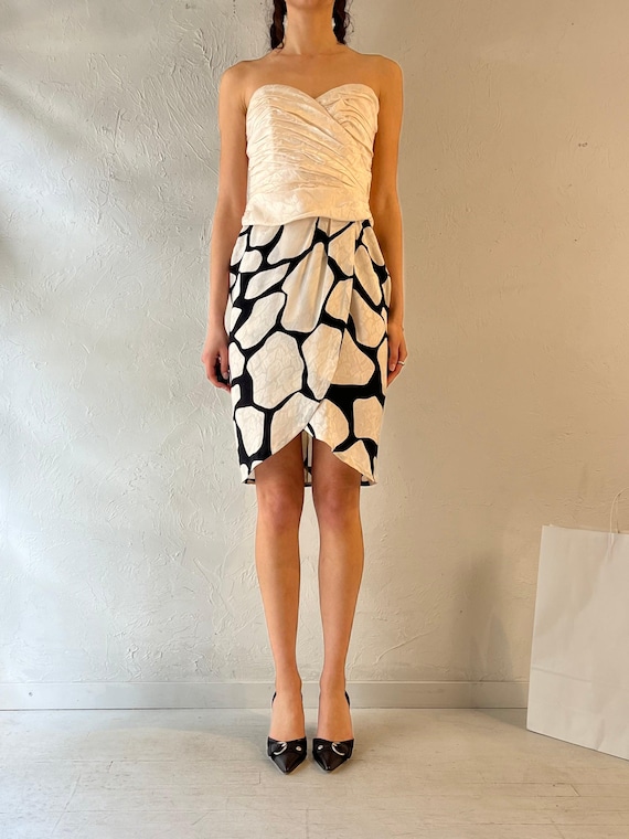 90s 'flora Kung' Strapless Silk Mini Dress / Small - Etsy
