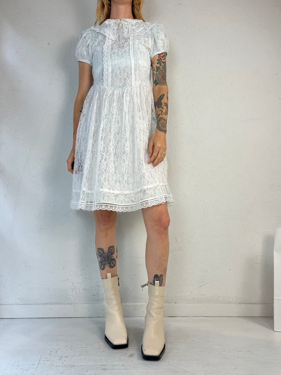 80s 'gunne Sax' Green Lace Mini Dress / Small - Etsy