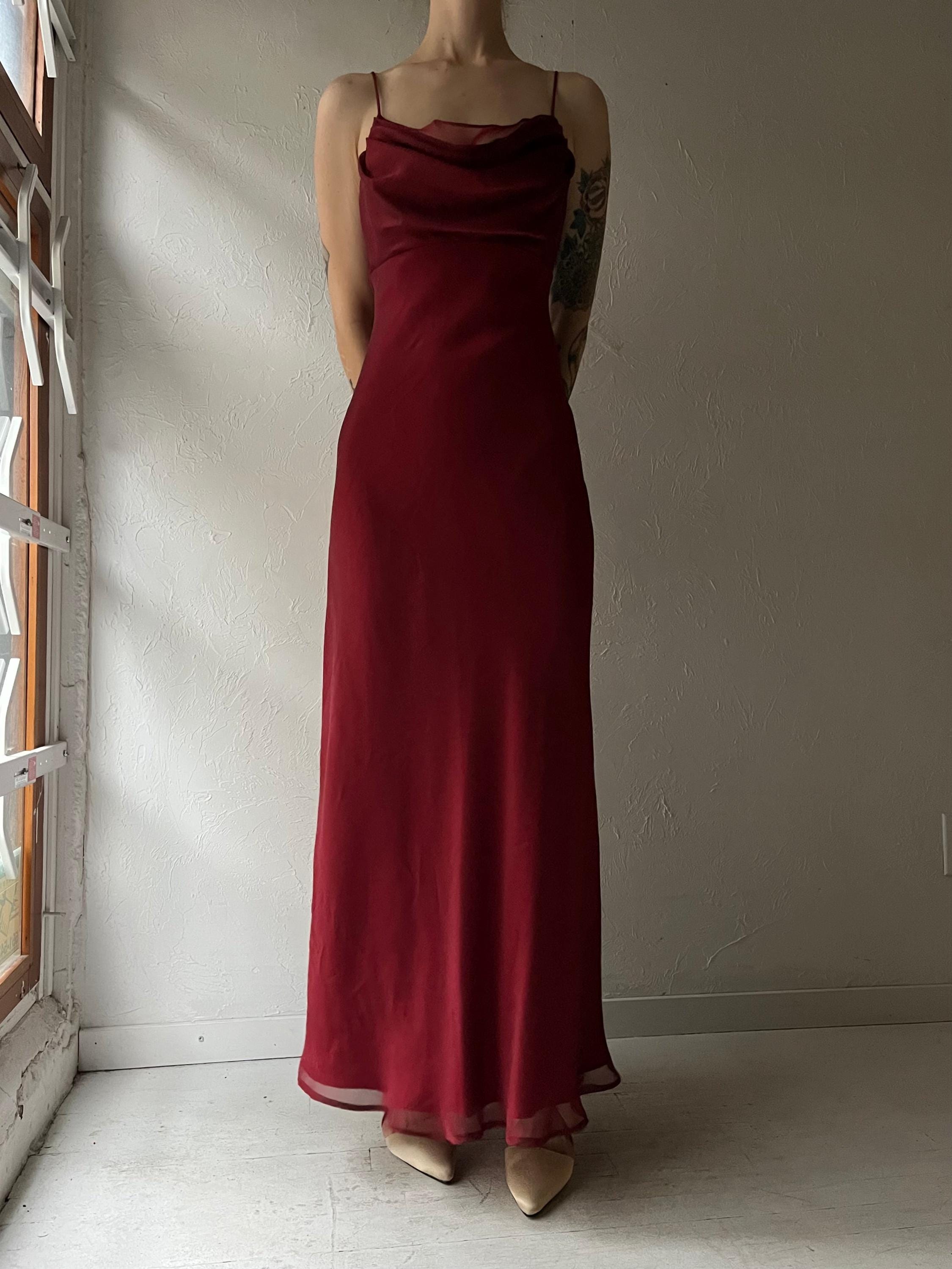 cache red dress 90s 'cache' Red Formal Maxi Dress / Small