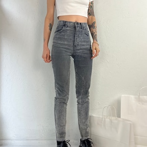 90s &#39;Millers&#39; High Waisted Gray Skinny Corduroy Pants / Small