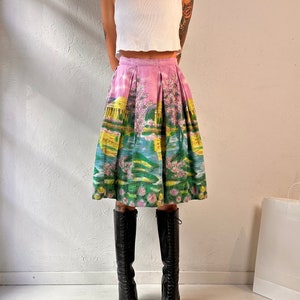 Vintage Handmade Water Color Skirt / Small