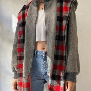 70s Gray Wool Nylon Winter Coat / Medium