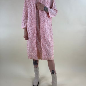 60s Pink Lace Two-Piece Dress and Coat Set / Small Medium image 6