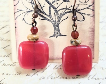 Red Jade earrings