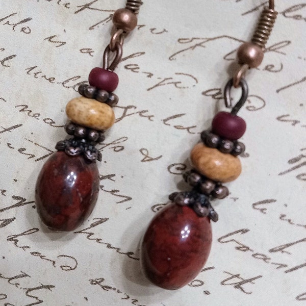 Red jasper earrings