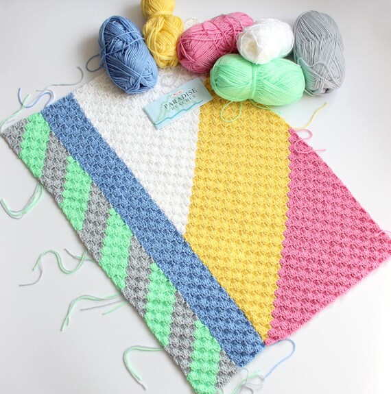 Striped Out C2C Crochet Baby Blanket PDF Pattern. Etsy