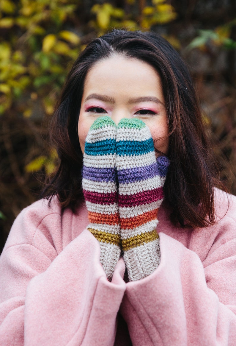 Bifrost crochet mittens. A PDF written Pattern. image 2